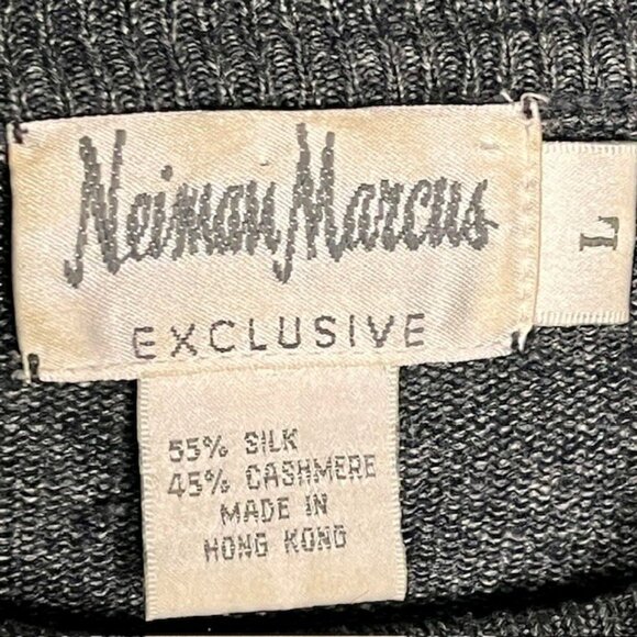 Vintage Neiman Marcus Silk Cashmere Sweater - Black/White - L - Picture 6 of 6